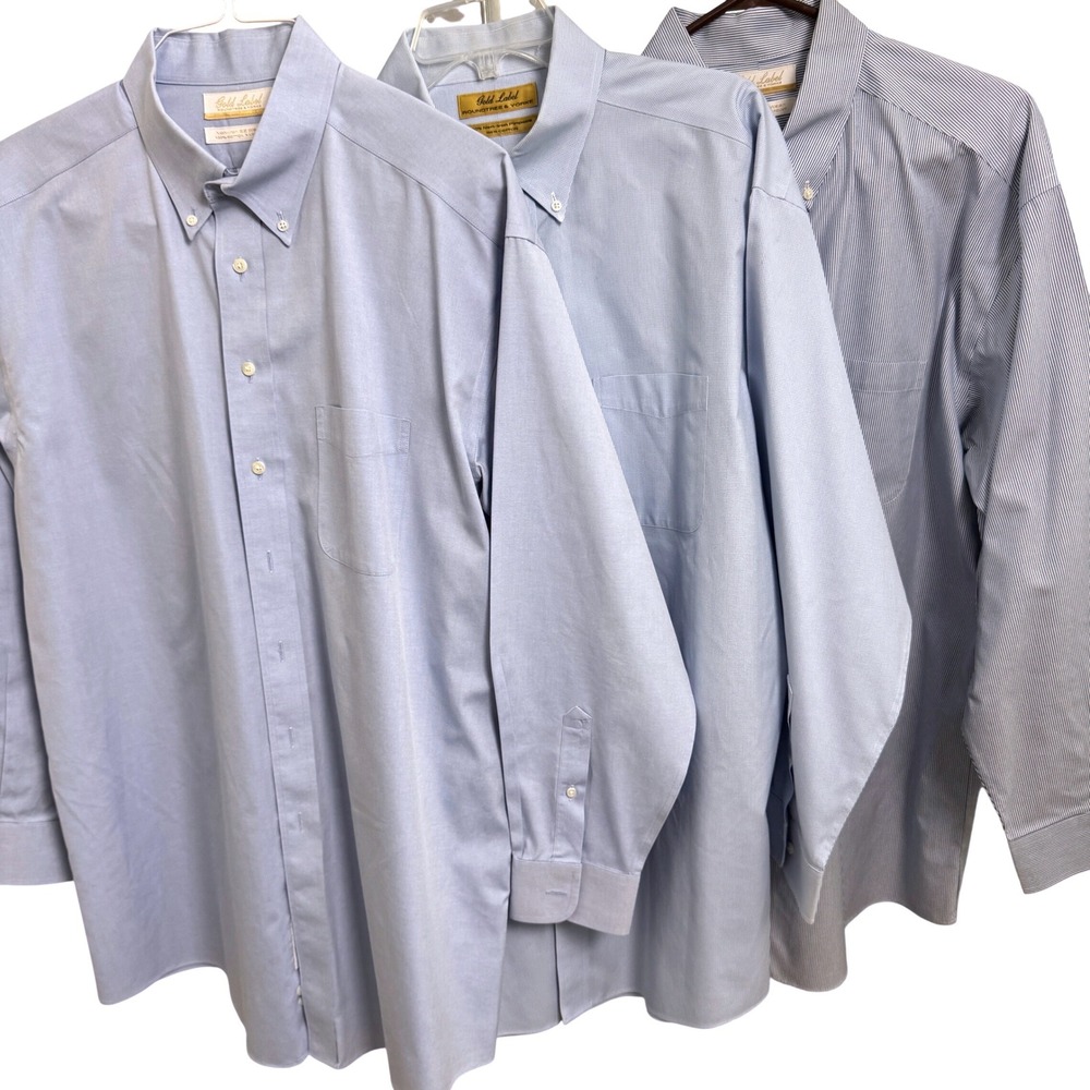 Bundle of 3 Roundtree & Yorke Gold Label Dress Shirts 16.5 34